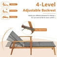 thumbnail image 5 of Gymax Adjustable Patio Rattan Lounge Chair  Recliner Outdoor Chaise Acacia Wood Frame, 5 of 9