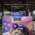 thumbnail image 3 of Bathroom Scale, Highly Accurate Digital Body Scale,Precisely Measures Weight up to 400 lbs-Cute Cat Wearing Blue Sunglasses With American Flag Scarf, 3 of 4