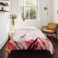 thumbnail image 4 of Mountains Pink Large Tapestry for Bedroom Wall Hanging Tapestry,Abstract Contemporary Graffiti Painting Art Ceiling Backdrop Tapestries Poster Blanket Wall Decor for Teens Room Living Room 86" x 104", 4 of 8