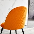 thumbnail image 4 of Dining Chairs Set of 2, Velvet Upholstered Comfy Living Room Chairs, Modern Vanity Chair with Ergonomic Backrest and Metal Legs for Dining Room Bedroom, Orange, 4 of 5