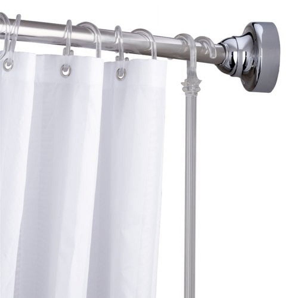 Croydex Space Saver Curved Shower Curtain Rod, 60in, Stainless Steel, Brushed Nickel