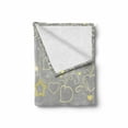 thumbnail image 2 of Grey and Yellow Soft Flannel Fleece Throw Blanket, Christmas Themed Ornament Holiday Hearts and Flowers, Cozy Plush for Indoor and Outdoor Use, 60" x 80", Beige Yellow Pale Grey, by Ambesonne, 2 of 6