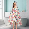 thumbnail image 6 of Colorful Football Helmets and Flowers Pattern Hooded Bath Towel，60"x35" for Ages 3 To 12 Kids, Quick Dry Lightweight Soft Microfiber Hood Beach Towel Cover Up for Kids, 6 of 7