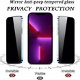 thumbnail image 2 of Mica Para iPhone De Privacidad 2 Piezas Cristal Templado 9d, 2 of 7