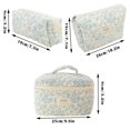 thumbnail image 3 of Bolsa de cosméticos de gran capacidad con cierre de cremallera doble y estampado floral Organizador de maquillaje de viaje para guardar artículos de tocador y papelería, 3 of 4