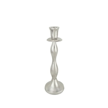 Aspen Creative 16303-21, Nickel Aluminum Decorative Candle Holder, 4" D x 12"