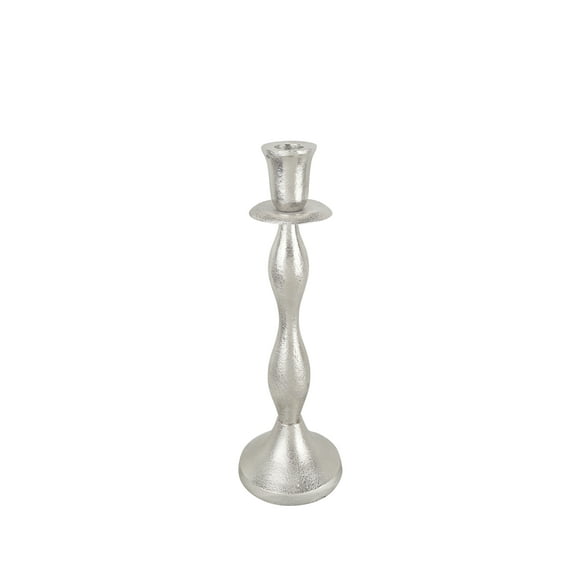 Aspen Creative 16303-21, Nickel Aluminum Decorative Candle Holder, 4" D x 12"