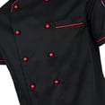 thumbnail image 5 of TISHITA Chef Jacket Short Sleeve Restaurant Kitchen Culinary School Uniform , Black, 3XL, 5 of 5