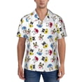 thumbnail image 5 of KLL Men's Hawaiian Shirt Short Sleeve Button Down Beach Shirts-French Bulldog With Coffee Cup, 5 of 6