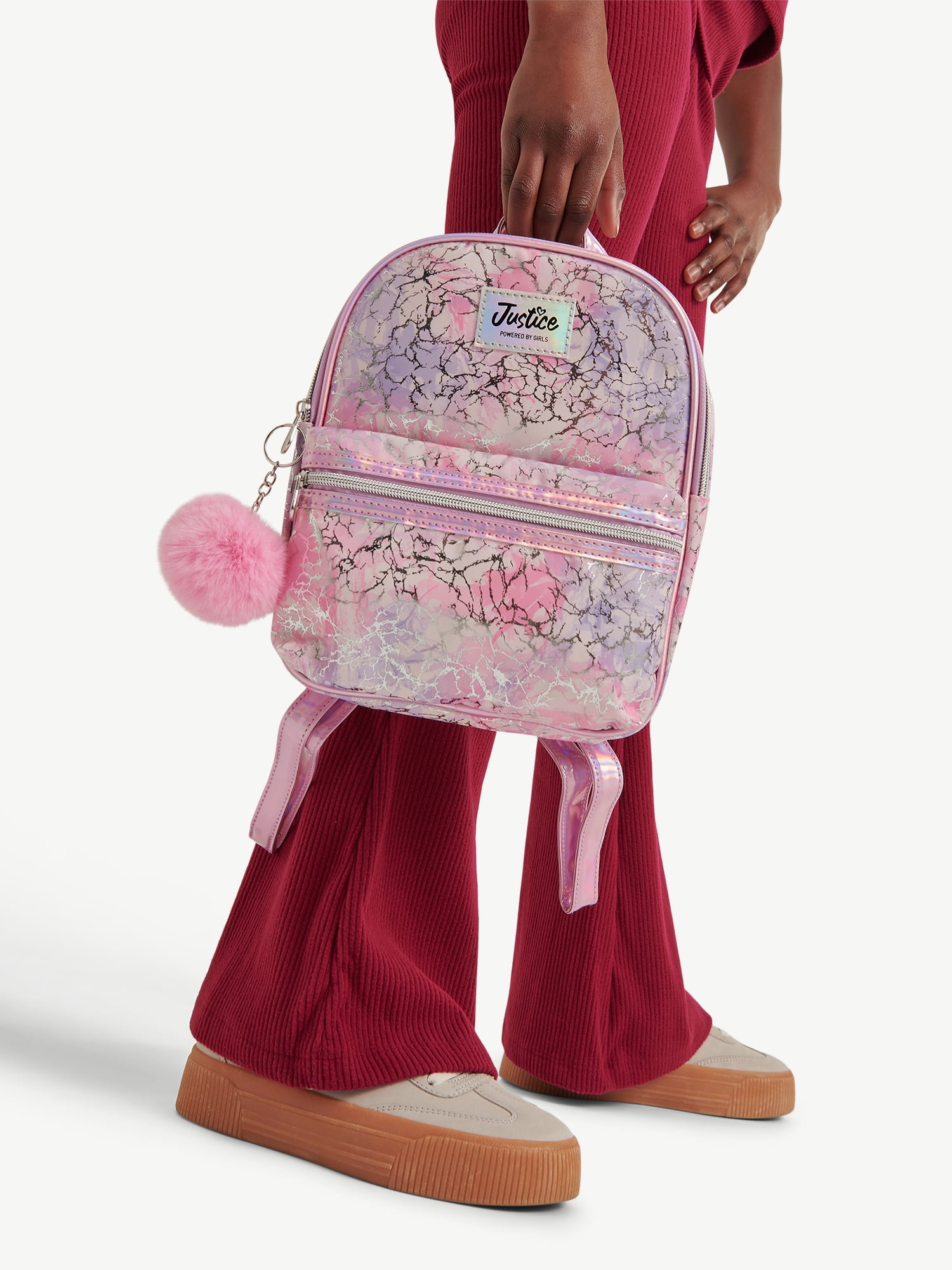 Justice Girls Pocket Mini Backpack, Pink Sparkle