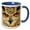 Blue/White, variant on 3drose, Eagle Owl (bubo Bubo) in Spain, 11oz Two-tone Black Mug