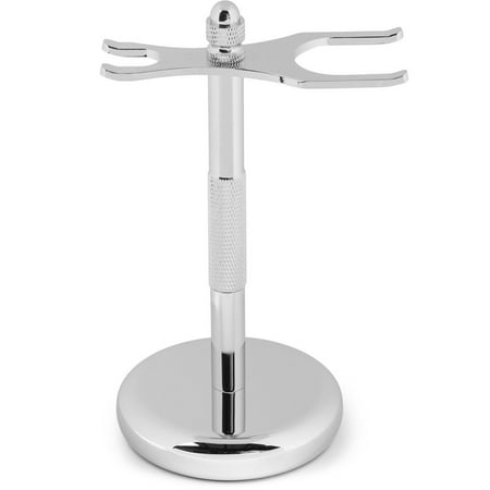 Deluxe Chrome Razor and Brush Stand - The Best Safety Razor Stand. This Will Prolong The Life of Your Shaving (Best Way To Shave Your Testicles)