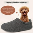 thumbnail image 3 of Women's Fuzzy Curly Fur Memory Foam Loafer Slippers with Polar Fleece Lining, 3 of 5
