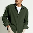 thumbnail image 6 of Dwelliawo Mens Long Sleeve Corduroy Shirt Lapel Vintage Button Down Shirt Long Sleeve Lightweight Shirts Plus Size Vintage Jacket Tops Army Green L, 6 of 7