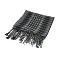 thumbnail image 2 of Arab Plaid Fringe Scarf Lightweight Cotton Head Neck Wrap with Tassel Unisex, 2 of 4