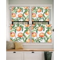 thumbnail image 2 of Pink Peach Short Blackout Curtains 45 Inch Long Green Leaf Spring Fruit Branch Country Style Rod Pocket Kitchen Curtains, 2 Panels Thermal Insulated Room Darkening Drapes for Bedroom, 42"W x 45"L, 2 of 5
