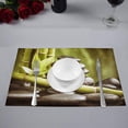 thumbnail image 2 of MKHERT Spa Natural Theme Zen Basalt Stones and Bamboo Placemats Table Mats for Dining Room Kitchen Table Decoration 12x18 inch,Set of 4, 2 of 4