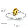 thumbnail image 2 of Primal Gold 14 Karat White Gold 6x4mm Oval Citrine Checker Ring, 2 of 4