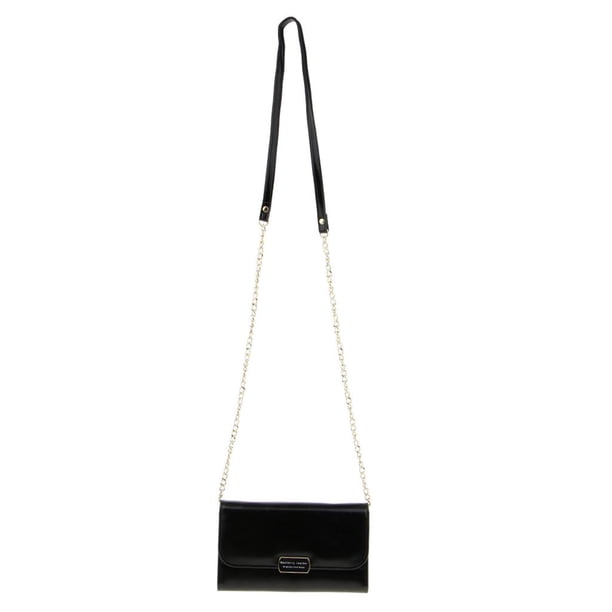 Bolso nupcial del bolso del embrague de la cadena del baile de fin de curso de la fiesta de noche de las mujeres Bolso del sobre de la cartera del mon Negro Soledad Cartera del embrague de las mujeres