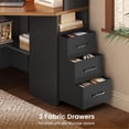 thumbnail image 5 of 31.5" Farmhouse Corner Office Desk with 3 Drawers and Storage Shelves, Triangular Corner Computer Desk with LED Lights for Small Space, Home Office Desk, 5 of 7