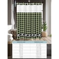 thumbnail image 6 of No Hook Cloth Fabric Shower Curtain with Snap in Liner, Sage Green Black Waterproof Shower Curtains Set with See Through Top Window, Farmhouse Vintage Bear Buffalo Plaid Bath Curtains Shower 48"x72", 6 of 6