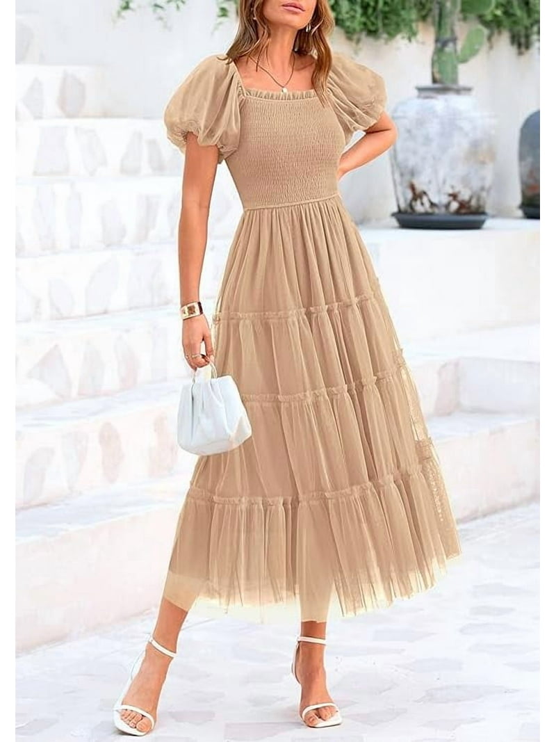 open lace back dress Chic Polka Dot Midi Swing Dress main image 1