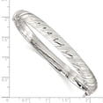 thumbnail image 3 of 925 Sterling Silver 7.5mm Brushed and Hinged Bangle Cuff Bracelet, 3 of 4