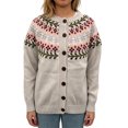 thumbnail image 6 of JUUNthy Womens Cardigan Sweater, Crew Neck Button Down Long Sleeve Vintage Floral Knit Casual Outwear Black 2XL, 6 of 12