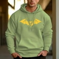 thumbnail image 4 of Men's 330g 100% Cotton Pattern Terry Dropped Shoulder Hoodie-Yellow Bat, 4 of 15