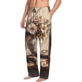 thumbnail image 2 of Uemuo Vintage Floral Vase With Books Pattern Men's Wide Leg Palazzo Lounge Pants with Pockets Light Weight Loose Comfy Casual Pajama Pants-XX-Large, 2 of 9