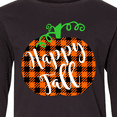 thumbnail image 4 of Inktastic Happy Fall Plaid Pumpkin Long Sleeve Youth T-Shirt, 4 of 5