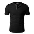 thumbnail image 3 of H2H Mens Casual Premium Slim Fit Henley Short Sleeve T-Shirts (CMTTS254), 3 of 6