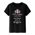 thumbnail image 4 of Mujeres Manga Corta de Verano Tops Pascua Impresa Cuello Redondo, Blusa de Moda Casual para la Primavera, 4 of 5