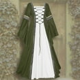 thumbnail image 3 of JINMGG Womens Plus Size Clearance $5 Women's Vintage Celtic Medieval Floor Length Renaissance Gothic Cosplay Dress Green M, 3 of 3