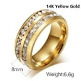 thumbnail image 5 of Punk Vintage Jewelry Two Rows CZ Stone Wedding 14K Yellow Gold Ring for Man Woman, 5 of 9