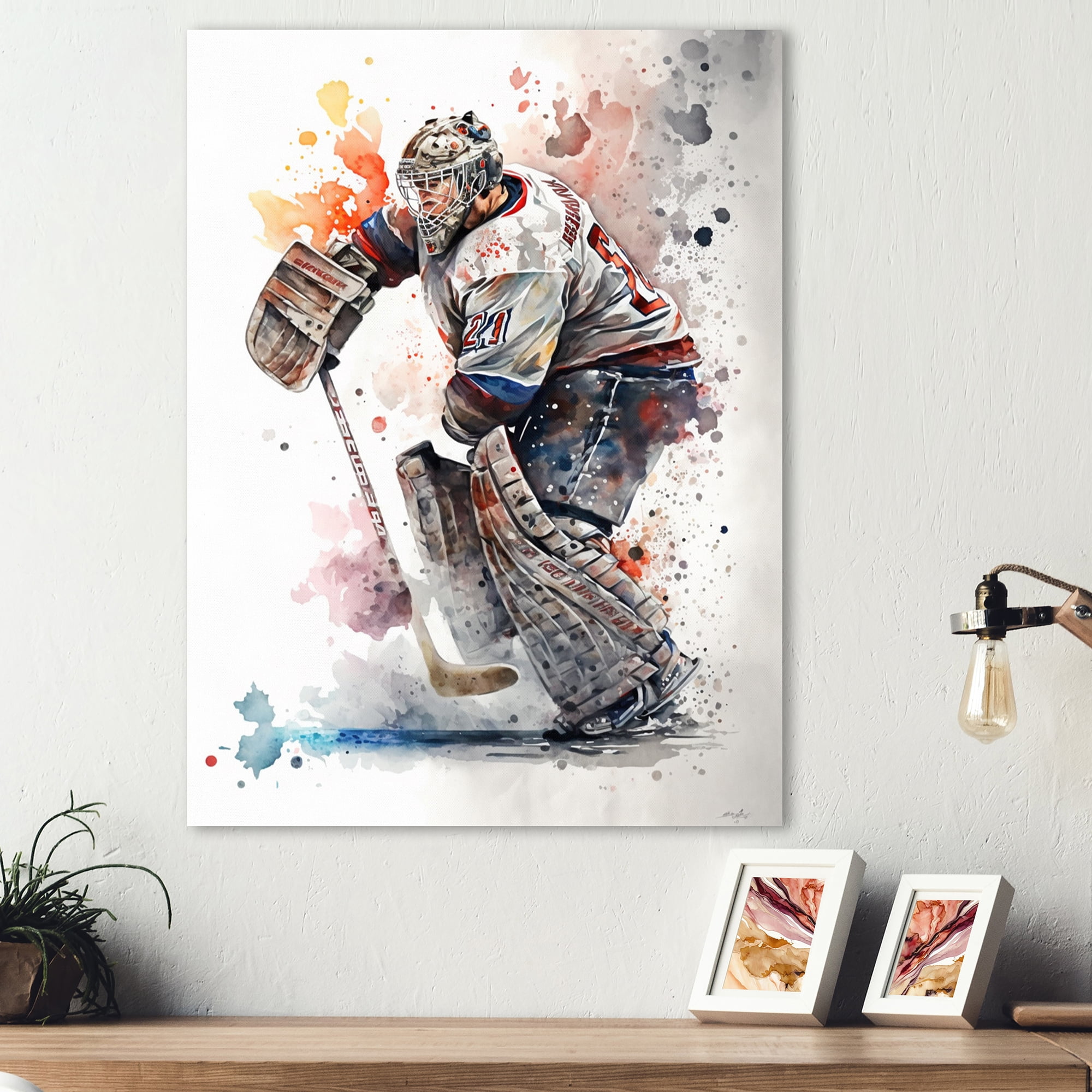 Designart Hockey Goalie On Ice During Game II Canvas Wall Art