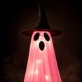 thumbnail image 6 of Halloween Decorations Outdoor Light Up Ghost Decor with Witch Hat, LED Glowing Ghost Yard Decoration, Adjustable Height Standing Halloween Decor with Water Fillable Base for Lawn Porch Garden Pathway, 6 of 7
