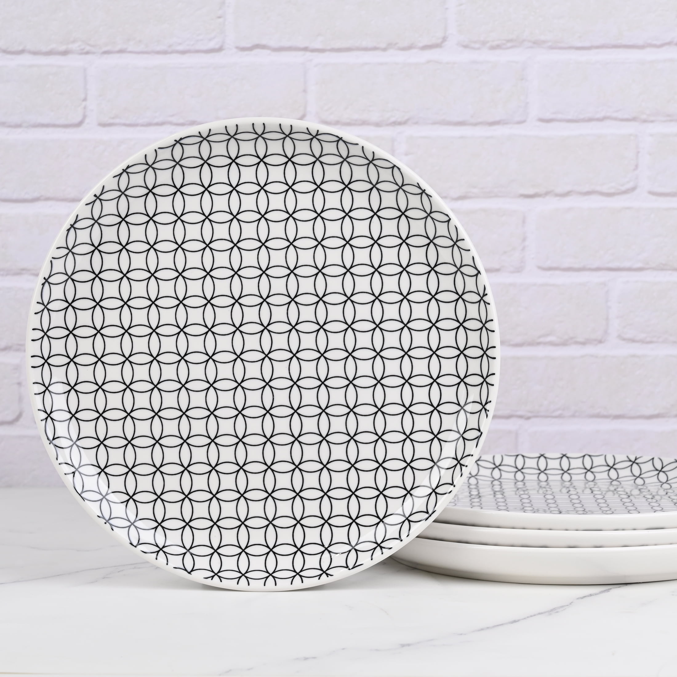 Mainstays Alessandra Black 4-pack Stoneware Dinner Plate Set, 10.2", MS DINNER PLATE BLACK