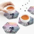thumbnail image 5 of Kdxio Mist Sunflower Skull Funny Coasters,4 Pcs Leather Coasters,Housewarming Gifts,Protect Furniture from Water Marks Scratch and Damage, 5 of 6
