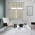 thumbnail image 5 of Black Buffalo Plaid Kitchen Curtains Valances and Tiers Set of 3 Farmhouse Vintage Linen Black Stripes Tier Curtains and Valance with Rod Pocket for Small Windows, 27.5"x36", 5 of 9