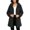 Black-eR0WK-Black, variant on Women Winter Fleece Jacket Long Warm Fleece Jacket with Hood Zip Plush Jacket Outwear