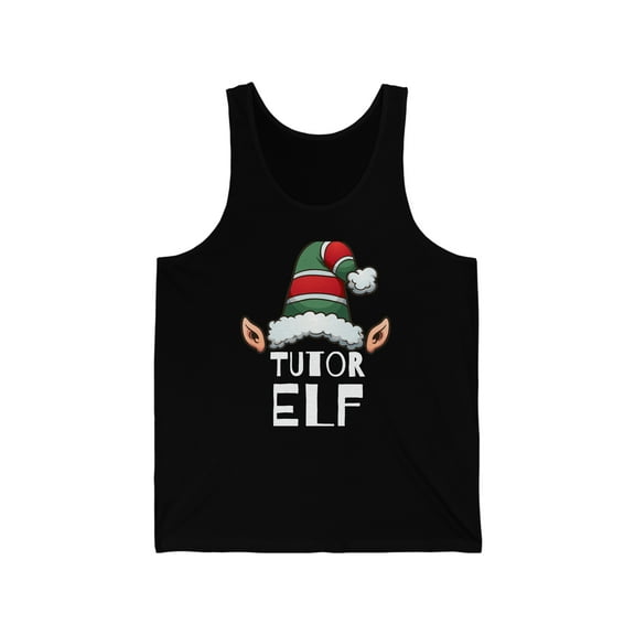 Tutor Teacher Elf Unisex Tank Top, XS-2XL Christmas Holidays Xmas Elves