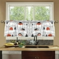 thumbnail image 4 of Yayeee Kitchen Curtains Tier Set of 2 Light Filtering 57"x24" Over Sink Window Panels, Cartoon Red Houses, 4 of 7