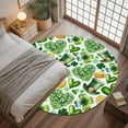 thumbnail image 3 of St. Patrick's Day Washable Area Rug&nbsp;3 ft Watercolor Spring Lucky Shamrocks Love Heart Green Hats Soft Round&nbsp;Rugs for Living Room, Non Slip Carpet for Bedroom&nbsp;Entryway Dining Room, 3 of 9