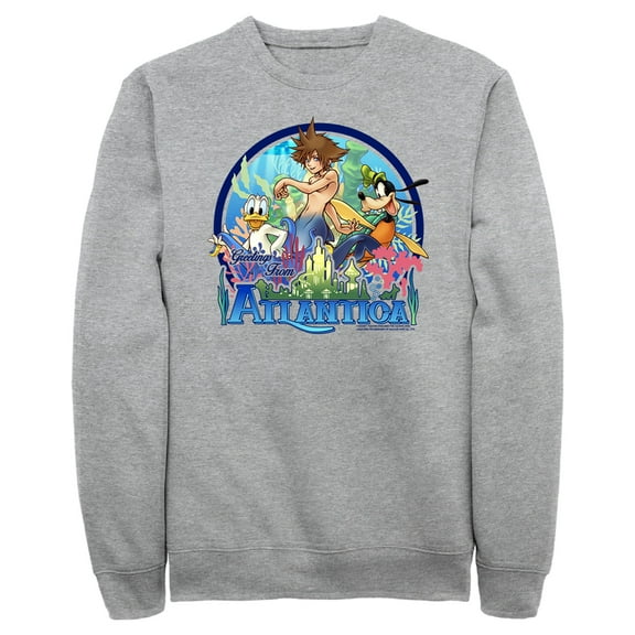 Men's Kingdom Hearts 1 Mermen Friends From Atlantica Sweatshirt Athletic Heather 2X Large