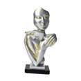 thumbnail image 2 of Escultura de cara abstracta, estatua de abrazar, estatua de amante abrazado, figura coleccionable Champán, 2 of 9