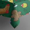 thumbnail image 4 of Green Christmas Santa and Snowman Pattern Rectangle Tablecloth 60"x102",Waterproof Polyester Rectangle Table Cloth, Wipeable Spillproof Polyester Tablecloth for Dining, Camping, Indoor and Outdoor, 4 of 6