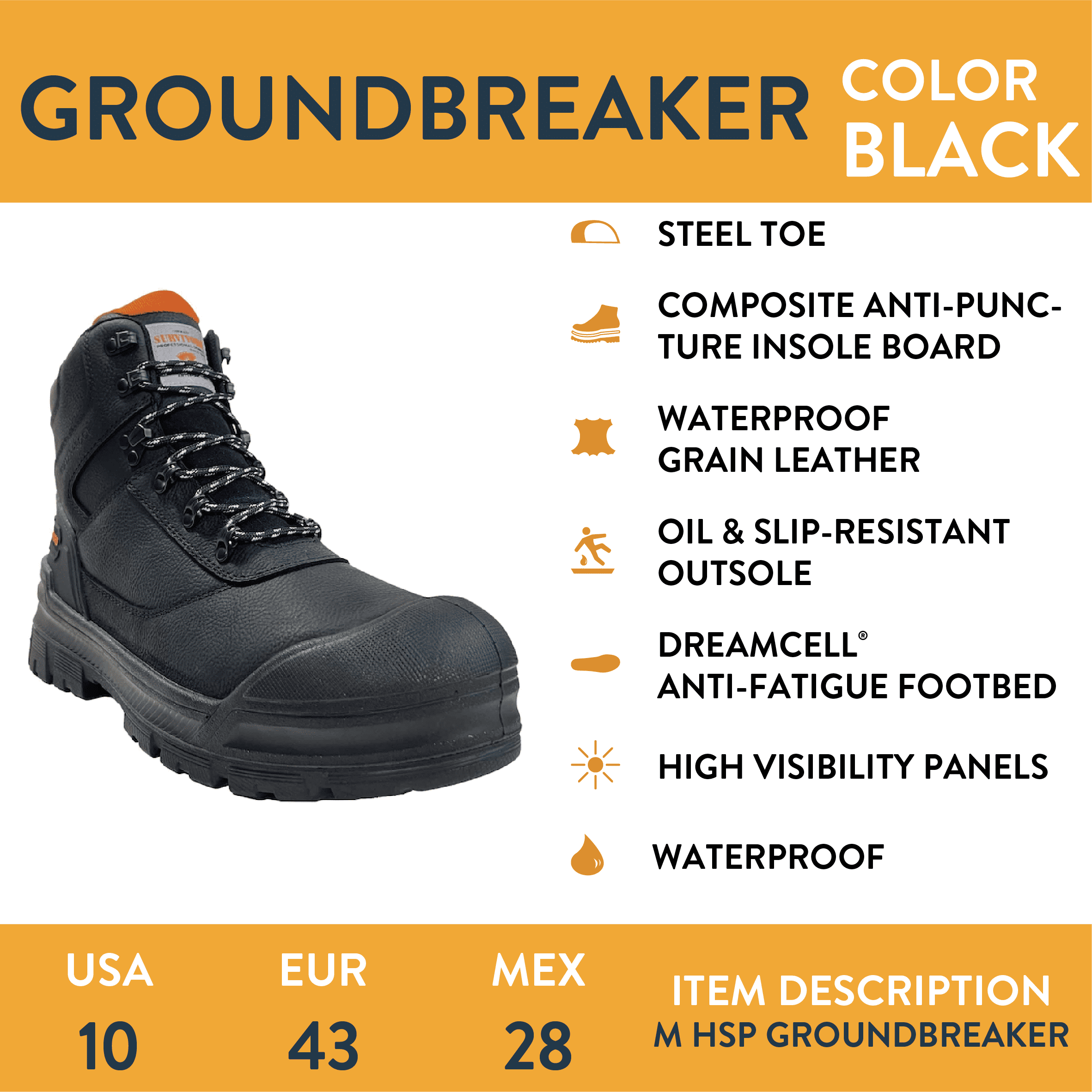 Herman Survivors Men's Groundbreaker Steel Toe Work Boots