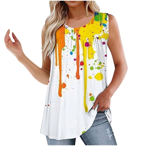 Cilsoka Womens Tops for Summer Women Sleeveless Tank Tops Loose Fit Casual Shirt Dressy Blouse, Workout Tops for Women Loose Fit
