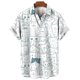 thumbnail image 3 of Camisa con estampado de gato de dibujos animados en 3D para hombre, cómoda, de verano, de manga corta, informal, holgada, de secado rápido, hawaiana, 3 of 5